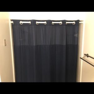 Hookless Long Shower Curtain with liner